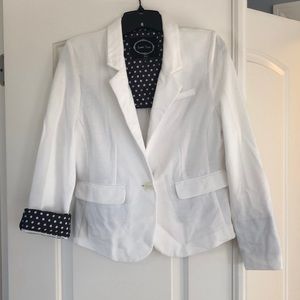 White blazer with sleeve detail